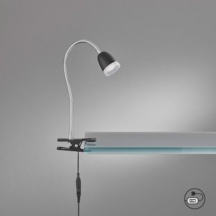 FH Lighting LED klemlamp Nox, grijs zwart