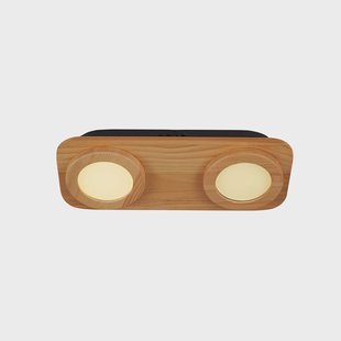Lindby LED spot Joren, hout, 38 x 16 cm, 2-lamps, 3.000 K