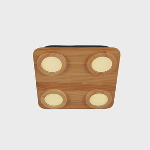 Lindby LED spot Joren, hout, 38 x 38 cm, 4-lamps, 3.000 K