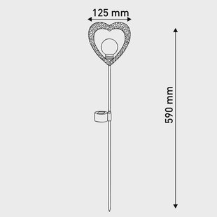 Näve Decoratie-lamp solar Hart, aardspies, LED 2x