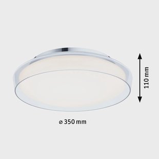 Paulmann Luena LED plafondlamp, IP44, chroom, Ø 35 cm