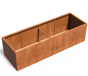 Cortenstaal plantenbak CARREZ zonder bodem 300x100x80cm.