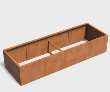 Cortenstaal plantenbak CARREZ zonder bodem 300x100x60cm. Cortenstaal plantenbak CARREZ zonder bodem 300x100x60cm.