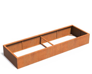 Cortenstaal plantenbak CARREZ zonder bodem 300x100x40cm.