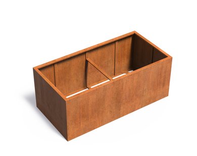 Cortenstaal plantenbak CARREZ zonder bodem 200x100x80cm.