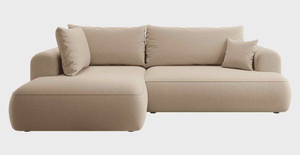 Hoekbank Philipa Big links velvet met slaapfunctie | Selsey Design