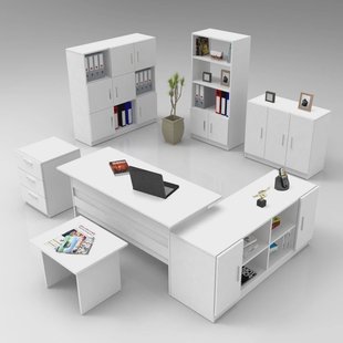 Set van bureau met bijzettafel en opbergkasten Robbie | Kalune Design Set van bureau met bijzettafel en opbergkasten Robbie | Kalune Design