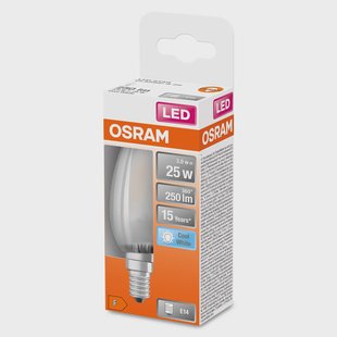 OSRAM LED kaars E14 Classic B 2,5W 4.000K mat