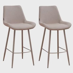 Bronx71 Scandinavische barkruk Maud gerecyclede stof taupe 74 cm - Bronx71 Scandinavische barkruk Maud gerecyclede stof taupe 74 cm -