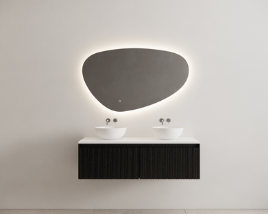 Onderkast Gliss Design Timotheus 140 CM 2 Lades Incl Topplaat Black Veneer