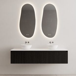 Onderkast Gliss Design Timotheus 200 CM 2 Lades Incl Topplaat Black Veneer