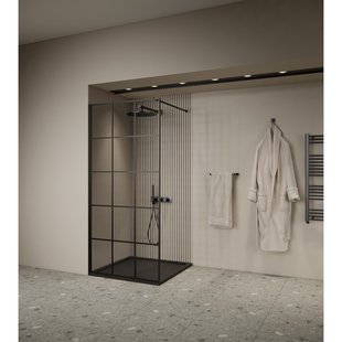 Inloopdouche | BWS | Oganto 2 | 90x200 cm | 8 mm | Zwart