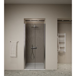 Douchedeur | 2 Pendeldeuren | Marip | 6mm | 80x190 cm | Mat Chroom