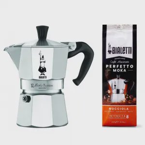 Bialetti - Moka Express Percolator - 3-cups - met gratis pak koffie