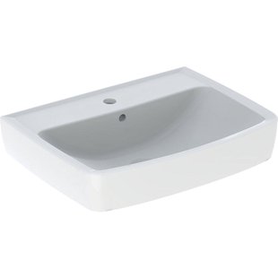 Geberit Bastia Wastafel Square - 60cm - kraangat - overloop - wit 502.923.00.1 Geberit Bastia Wastafel Square - 60cm - kraangat - overloop - wit 502.923.00.1
