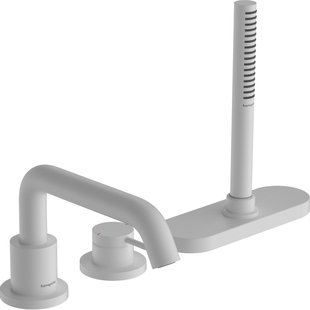 Hansgrohe Tecturis 3-gats badrandkraan en sbox mat wit 73447700 Hansgrohe Tecturis 3-gats badrandkraan en sbox mat wit 73447700
