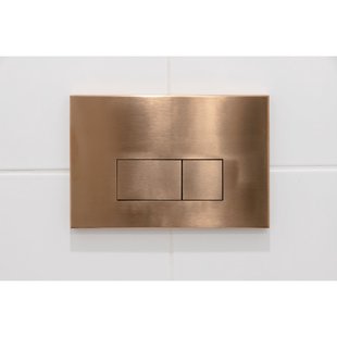 Geberit Inbouwreservoir UP320 met QeramiQ metal bedieningsplaat - dualflush - rechthoekige knoppen - metaal koper SW706197 0701131