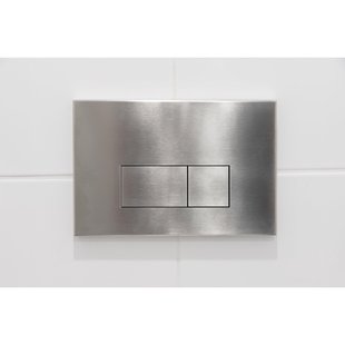 Geberit Inbouwreservoir UP320 met QeramiQ metal bedieningsplaat - dualflush - rechthoekige knoppen - metaal RVS SW706195 0701131
