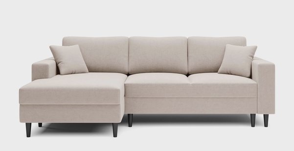 Hoekbank Malena velvet links met slaapfunctie | NADUVI Collection