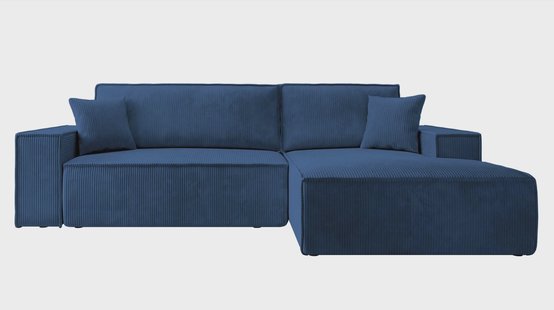 Hoekbank Galine New rechts ribstof met slaapfunctie | NADUVI Collection