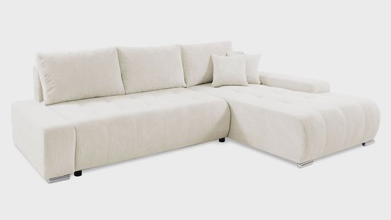 Hoekbank Olivia rechts ribstof met slaapfunctie | NADUVI Collection
