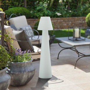 Lucande terraslamp Gauri, wit, hoogte 107 cm, IP65