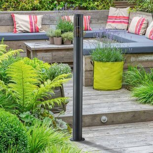 Lindby Statius tuinpadverlichting, antraciet, ijzer, 100 cm