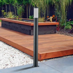 Lindby Statius tuinpadverlichting, antraciet/wit, sensor, 100cm