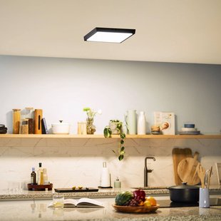 Philips Slim Surface, zwart, 28 x 28 cm, hoekig, 2.700 K