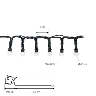 Lindby LED lichtketting Miyu, RGB, timer, 15 m, IP44