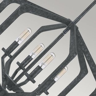 QUOIZEL Hanglamp Vanguard, oudzwart, 4-lamps