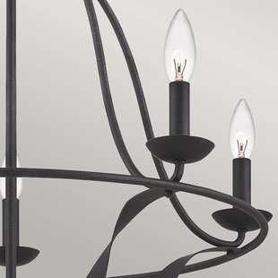 QUOIZEL Bradbury kroonluchter, 5-lamps, grijs