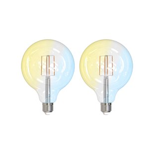 LUUMR Smart LED Filament set van 2 E27 G125 7W helder Tuya