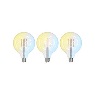 LUUMR Smart LED Filament set van 3 E27 G125 7W helder Tuya