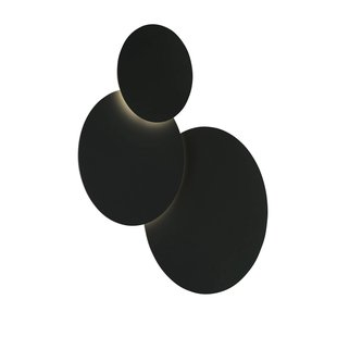 HELL LED wandlamp Tilda, rond 3-lamps, zwart