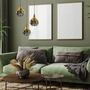 Eko-Light Hanglamp Monte, 3-lamps, rond, goud