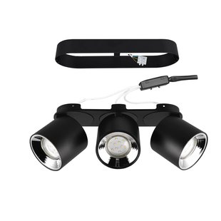 Trio Lighting Plafondspot Guayana GU10 3-lamps zwart
