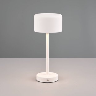 Reality Leuchten Jeff LED tafellamp, mat wit, hoogte 30 cm, metaal