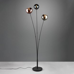 Reality Leuchten Vloerlamp Sheldon met drie glas-bolkappen