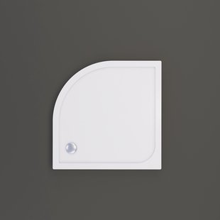 Douchebak BWS Saro Kwartrond Acryl 80x80cm Inclusief Plint Wit