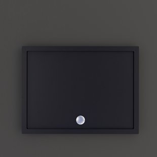 Douchebak BWS Dana Rechthoek Cast Marble 140x80 cm Zelfdragend Mat Zwart