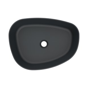 Waskom Arcqua Rocker Cast Marble 50x37 cm Organisch Links Mat Antraciet