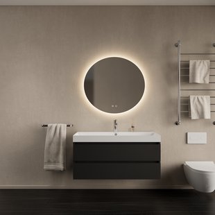 Badkamermeubelset Gliss Design Milan Met Lako Wastafel 100 cm Mat Zwart (Keuze Wastafel)