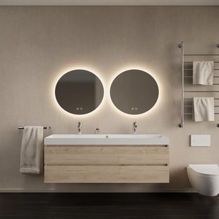 Badkamermeubelset Gliss Design Milan Met Lako Wastafel 140 cm Kastanje (Keuze Wastafel)