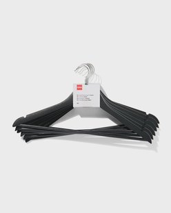 HEMA Kledinghangers zwart hout - 6 stuks (zwart)