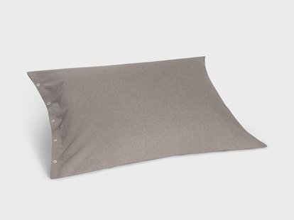 Yumeko Kussensloop flanel stone brown 70x90 100% biologisch katoen, flanel (licht geborsteld)