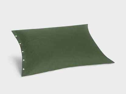 Yumeko Kussensloop flanel moss green 70x90 100% biologisch katoen, flanel (licht geborsteld)