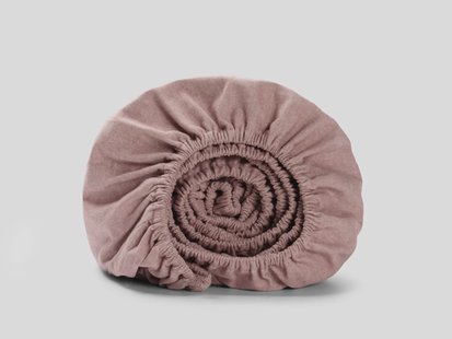 Yumeko Hoeslaken flanel mauve chambray 160x200x30 100% biologisch katoen, flanel (licht geborsteld)