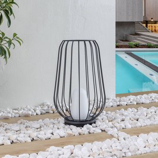 Lucande terraslamp Chandan, 52,7 cm, zwart, aluminium