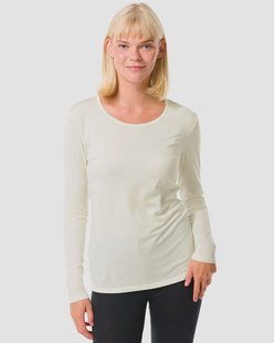 HEMA Dames temptech T-shirt lange mouw wit (wit)